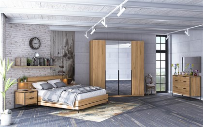 Полка навесная Норд (Дуб Золотой/Чёрный) - фото 127091