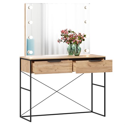 Норд Стол туалетный с зеркалом с подсветкой (Дуб Золотой) - фото 127101