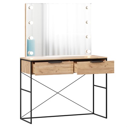 Норд Стол туалетный с зеркалом с подсветкой (Дуб Золотой) - фото 127103