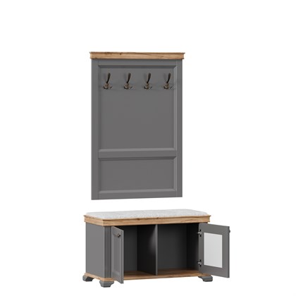 Амели Тумба с пуфом и вешалкой (Оникс серый) - фото 127158