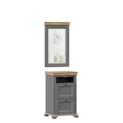 Амели Тумба для обуви с зеркалом (Оникс серый) - фото 127161