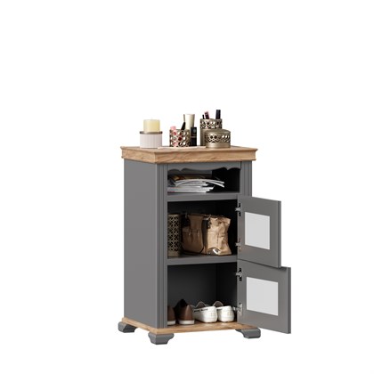 Тумба для обуви Амели (Оникс Серый/Дуб Тортуга) - фото 127167