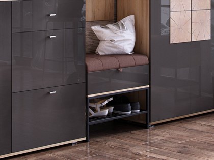 Модульная прихожая Фиджи (Дуб Золотой/Антрацит) - фото 127203