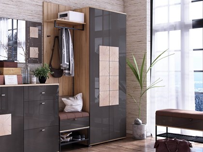 Модульная прихожая Фиджи (Дуб Золотой/Антрацит) - фото 127204