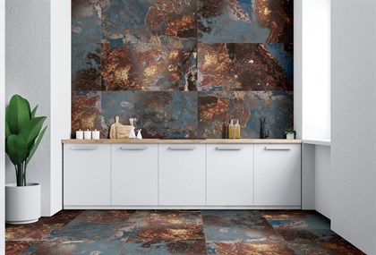Керамогранит Arcadia Ceramica Vulcano Azzurro Metallic 60x120 - фото 128357