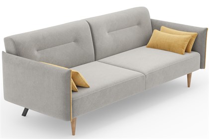 Протей Диван трёхместный (Светло-серый/Горчичный, ткань UNI IDEA 1009/1028) - фото 129399