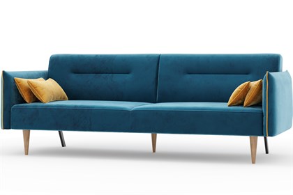 Протей Диван трёхместный (Синий/Горчичный, ткань PHUKET 1053/1038) - фото 129410