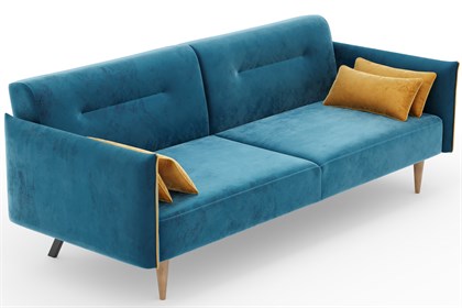 Протей Диван трёхместный (Синий/Горчичный, ткань PHUKET 1053/1038) - фото 129413