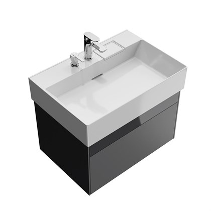 LO.70.2/ST Тумба LOGICA подвесная 2 ящика 70 см, стальной серый - фото 129688