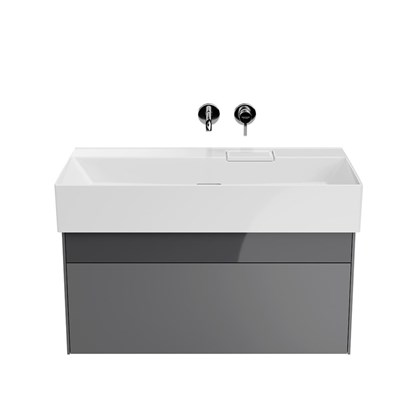 LO.90.2/ST Тумба LOGICA подвесная 2 ящика 90 см, стальной серый - фото 129711