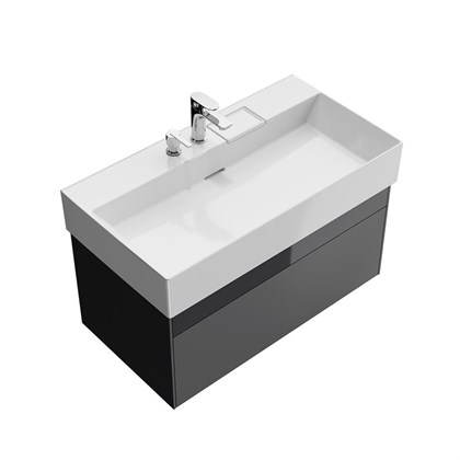 LO.90.2/ST Тумба LOGICA подвесная 2 ящика 90 см, стальной серый - фото 129712