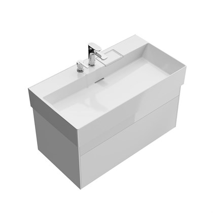 LO.90.2/WHT Тумба LOGICA подвесная 2 ящика 90 см, белоснежный - фото 129720