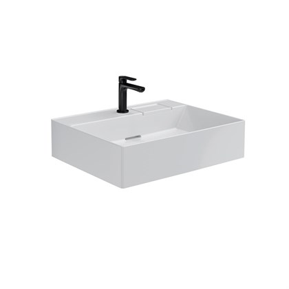 LO.wb.60.1 Раковина LOGICA мебельная с одним отверстием 60, белая глянцевая - фото 129763