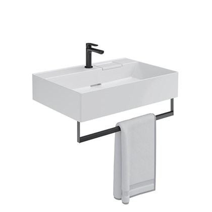 LO.wb.70.1 Раковина LOGICA мебельная/подвесная с одним отверстием 70, белая глянцевая - фото 129797