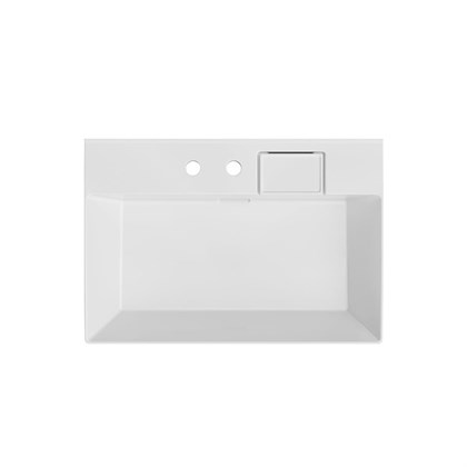 LO.wb.70.2 Раковина LOGICA мебельная/подвесная с двумя отверстиями 70, белая глянцевая - фото 129808