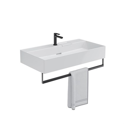 LO.wb.90.1 Раковина LOGICA мебельная/подвесная с одним отверстием 90, белая глянцевая - фото 129828