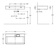 LO.wb.90.1 Раковина LOGICA мебельная/подвесная с одним отверстием 90, белая глянцевая - фото 129831