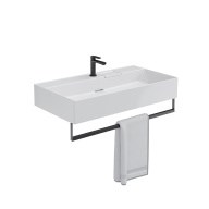 LO.wb.90.1 Раковина LOGICA мебельная/подвесная с одним отверстием 90, белая глянцевая - фото 129833