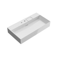 LO.wb.90.2 Раковина LOGICA мебельная/подвесная с двумя отверстиями 90, белая глянцевая - фото 129840