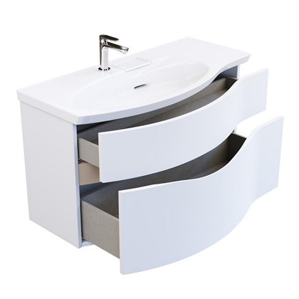 RV.100Lh/WHT.M Тумба RIVA 100 см левая, белая матовая - фото 129973