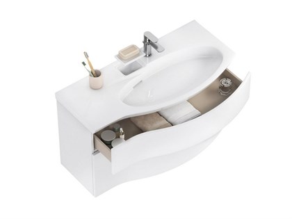 RV.100Rh/WHT.M Тумба RIVA 100 см правая, белая матовая - фото 129998