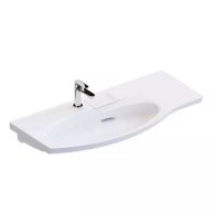 RV.wb.100Lh Раковина RIVA мебельная левая с крепежом  100, белая глянцевая - фото 130041