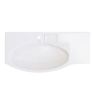 RV.wb.100Lh Раковина RIVA мебельная левая с крепежом  100, белая глянцевая - фото 130042