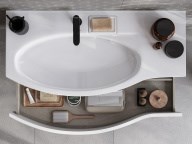 RV.wb.100Lh Раковина RIVA мебельная левая с крепежом  100, белая глянцевая - фото 130049