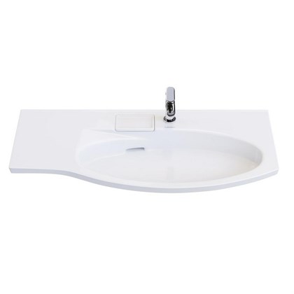 RV.wb.100Rh Раковина RIVA мебельная правая с крепежом 100, белая глянцевая - фото 130052