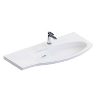 RV.wb.100Rh Раковина RIVA мебельная правая с крепежом 100, белая глянцевая - фото 130060