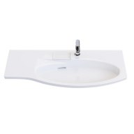 RV.wb.100Rh Раковина RIVA мебельная правая с крепежом 100, белая глянцевая - фото 130061