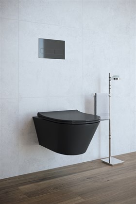 Унитаз подвесной безободковый Creto Logan L3 черный матовый 1003-002-L3BlMat - фото 130647