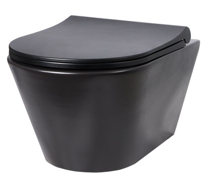 Унитаз подвесной безободковый Creto Logan L3 черный матовый 1003-002-L3BlMat - фото 130649