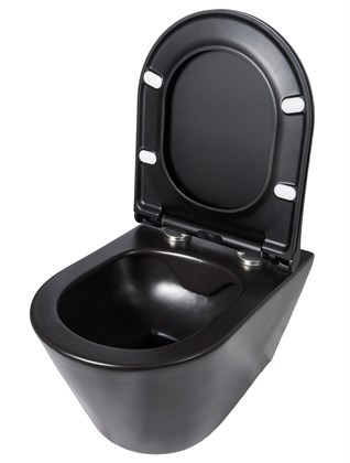 Унитаз подвесной безободковый Creto Logan L3 черный матовый 1003-002-L3BlMat - фото 130651
