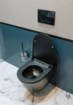 Унитаз подвесной безободковый Creto Logan L3 черный матовый 1003-002-L3BlMat - фото 130656