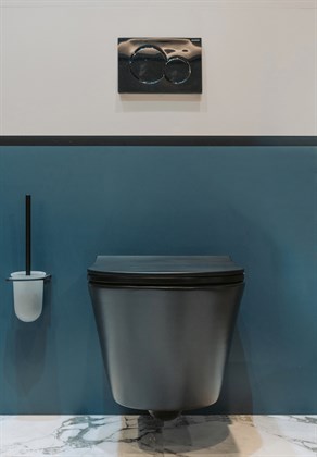 Унитаз подвесной безободковый Creto Logan L3 черный матовый 1003-002-L3BlMat - фото 130657