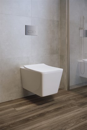 Унитаз подвесной безободковый Creto Logan L2 белый - (крышка в комплекте) 1002-001-L2W - фото 130661