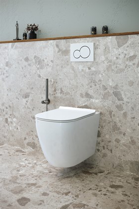 Унитаз подвесной безободковый Creto Logan L1 белый - (крышка в комплекте) 1001-001-L1W - фото 130678