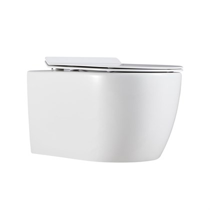 Унитаз подвесной безободковый Creto Logan L1 белый - (крышка в комплекте) 1001-001-L1W - фото 130681