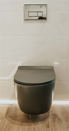 Унитаз подвесной безободковый Creto Logan L1 1001-003-L1GMAT с крышкой-сиденьем микролифт, матовый серый - фото 130703