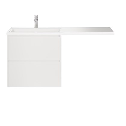 Тумба с раковиной подвесная Creto Cafor White 130 левосторонняя - фото 130763