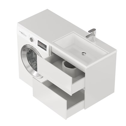 Тумба с раковиной подвесная Creto Cafor White 130 правосторонняя - фото 130771