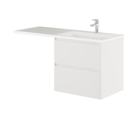 Тумба с раковиной подвесная Creto Cafor White 130 правосторонняя - фото 130772