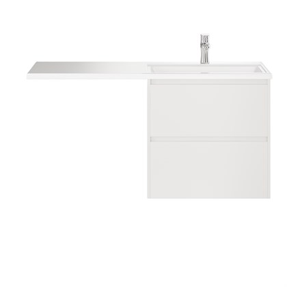 Тумба с раковиной подвесная Creto Cafor White 130 правосторонняя - фото 130773