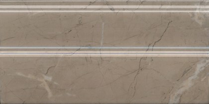 FMA032R Плинтус Серенада бежевый темный глянцевый обрезной 30x15x1,7 - фото 131269