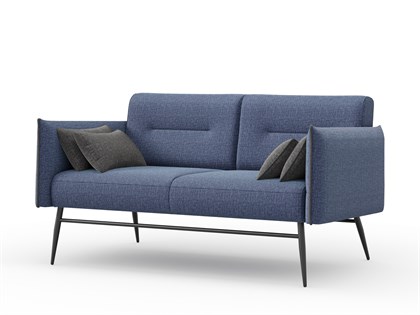 Диван Эрланд двухместный (Синий/Стальной, ткань RICO FLEX 101/9292) - фото 131517