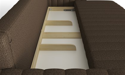 Хьюго-2 Диван прямой трёхместный (Темно-коричневый, ткань RICO FLEX 112) - фото 131522