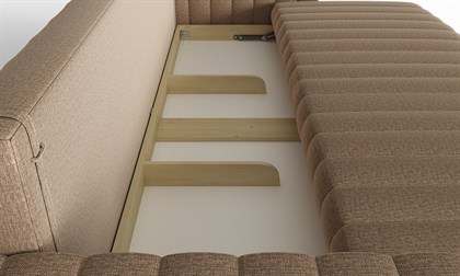 Хьюго-2 Диван прямой трёхместный (Светло-коричневый, ткань RICO 109) - фото 131530