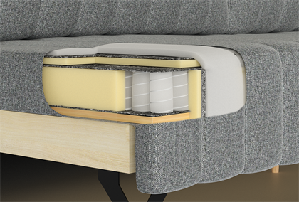 Хьюго-2 Диван прямой трёхместный (Светло-серый, ткань RICO 108) - фото 131550