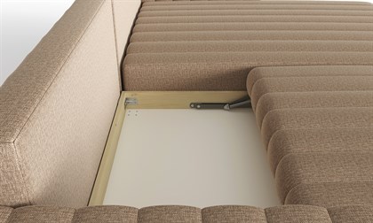 Хьюго-2 Диван угловой трёхместный (Светло-коричневый, ткань RICO 109) - фото 131555